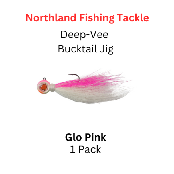 Northland Fishing Tackle: 3/8oz Deep-Vee Bucktail Jig GLO PINK
