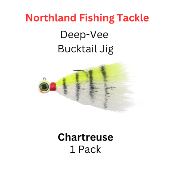 Northland Fishing Tackle: 1/4oz Deep-Vee Bucktail Jig CHARTREUSE