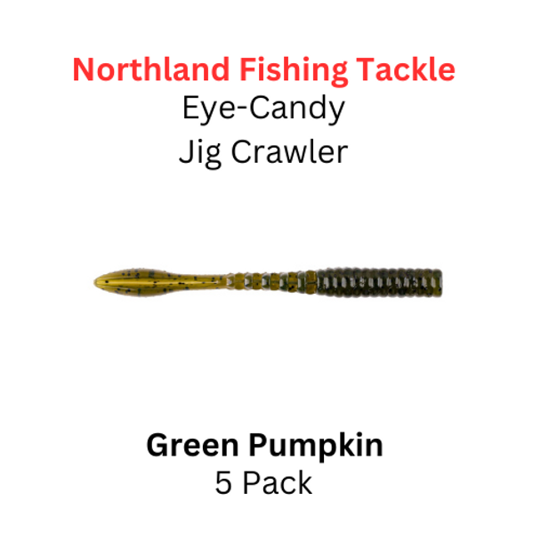 NORTHLAND FISHING TACKLE Eye Candy Jig Crawler Green Pumpkin 5/pk