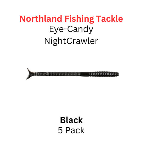 NORTHLAND FISHING TACKLE Eye Candy Nightcrawler Black 5/pk 
