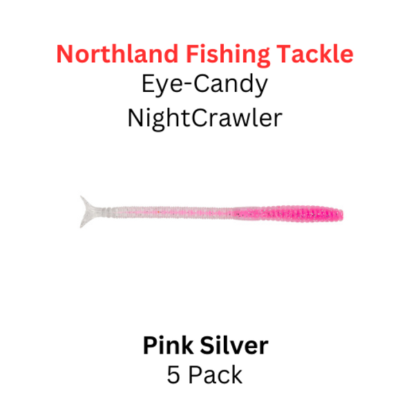 NORTHLAND FISHING TACKLE Eye Candy Nightcrawler Pink Silver 5/pk 