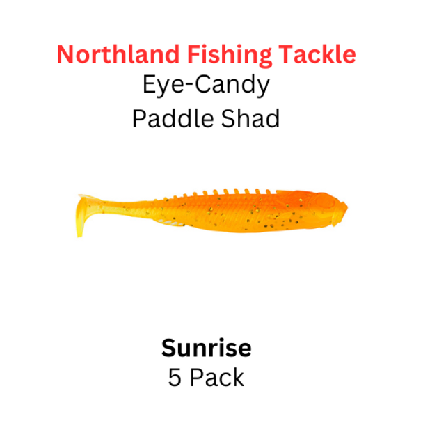 NORTHLAND FISHING TACKLE Eye Candy Paddle Shad Sunrise 5/pk 
