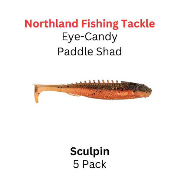 NORTHLAND FISHING TACKLE Eye Candy Paddle Shad Sculpin 5/pk