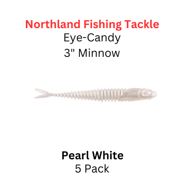 NORTHLAND FISHING TACKLE Eye Candy 3" Minnow Pearl White 5/pk