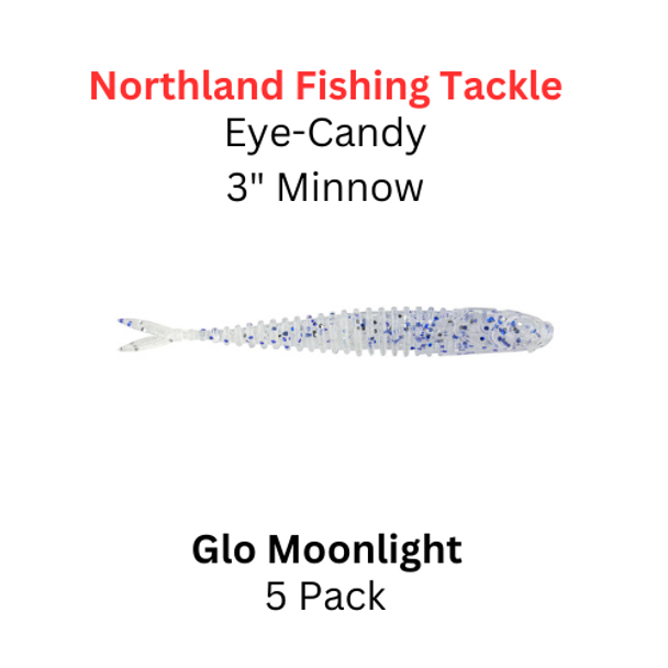 NORTHLAND FISHING TACKLE Eye Candy 3" Minnow Glo Moonlight 5/pk