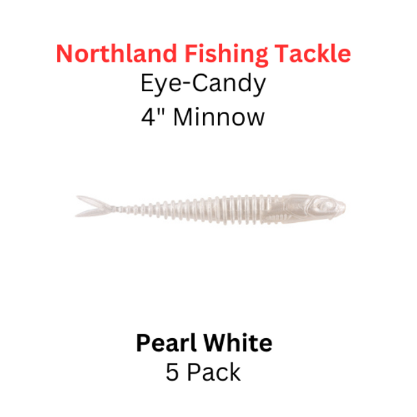 NORTHLAND FISHING TACKLE Eye Candy 4" Minnow Pearl White 5/pk