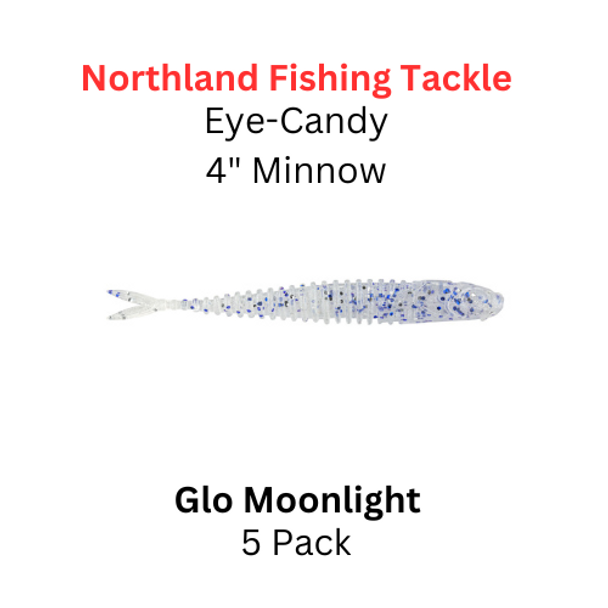 NORTHLAND FISHING TACKLE Eye Candy 4" Minnow Glo Moonlight 5/pk