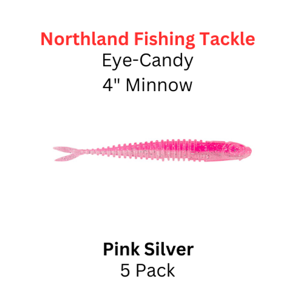 NORTHLAND FISHING TACKLE Eye Candy 4" Minnow Pink Silver 5/pk