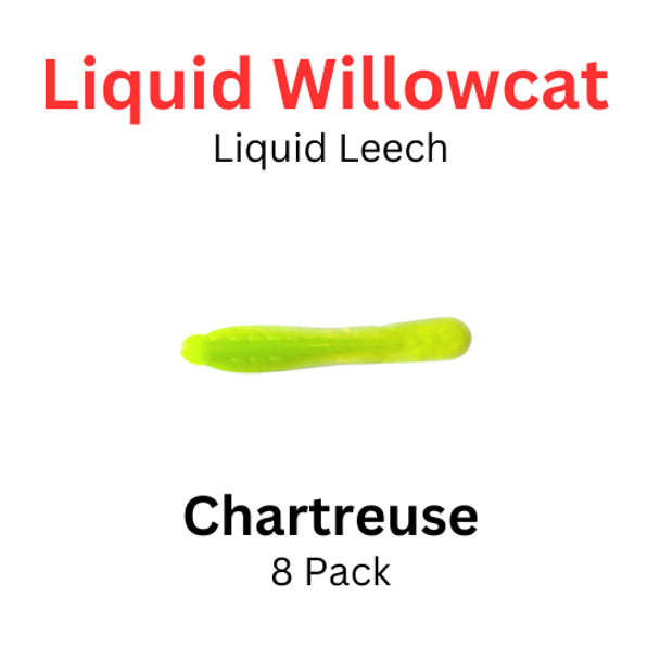 Liquid Willowcat Liquid Leech Chartreuse 8 pack 