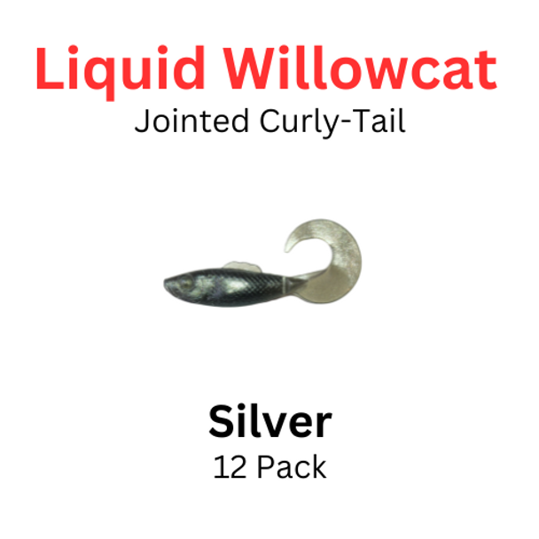 Liquid Willowcat Jointed Curly-Tail Silver 12 pk