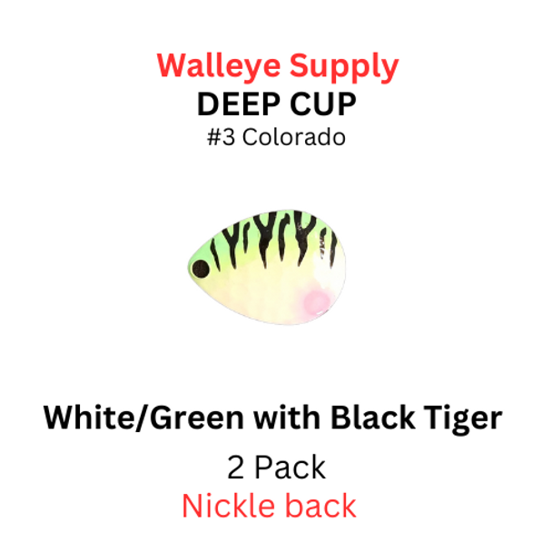 DEEP CUP COLORADE #3 White/Green With Black Tiger Blade