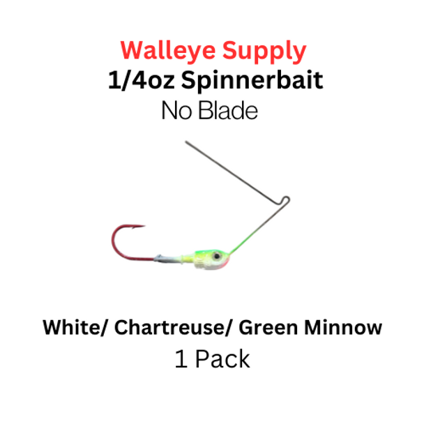 Northland Fishing Tackle reef runner spinnerbait: White, chartreuse and green minnow 