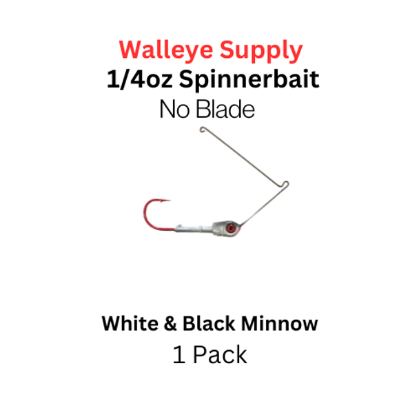 Northland Fishing Tackle reef runner spinnerbait: White and black minnow with red and black eye 