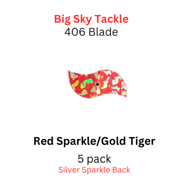 Red Sparkle with Gold Tiger 406 Blade