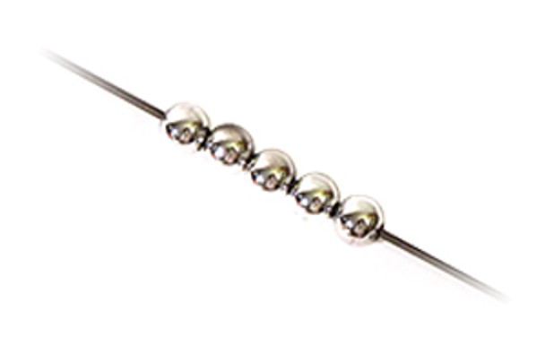 DUTCH FORK: Metallic Silver 6mm beads 100/pk 