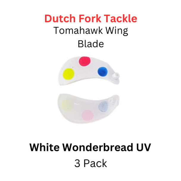 DUTCH FORK TACKLE: Tomahawk Wing Blade Size 2 White Wonderbread 3 Pack