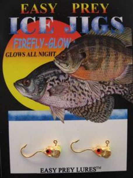 ICE FISHING JIGS #8LS MINNOW GOLD N GREEN | EASY PREY LURES