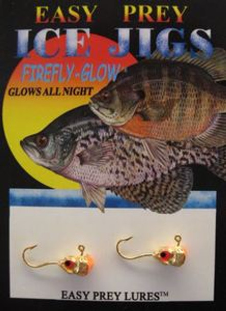 Ice Fishing Jigs #8 LS MINNOW GOLD N ORANGE / EASY PREY LURES