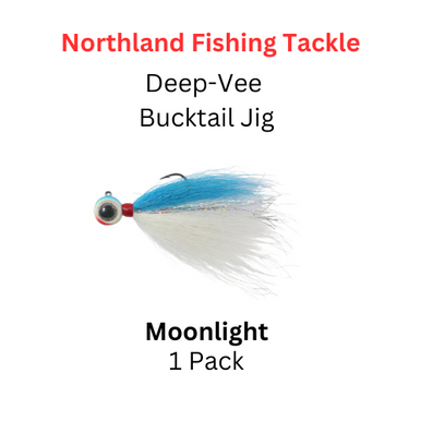 NORTHLAND FISHING TACKLE: 1/8oz Deep-Vee Bucktail Jig MOONLIGHT