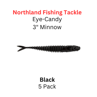 NORTHLAND FISHING TACKLE Eye Candy 3 Minnow Black 5/pk