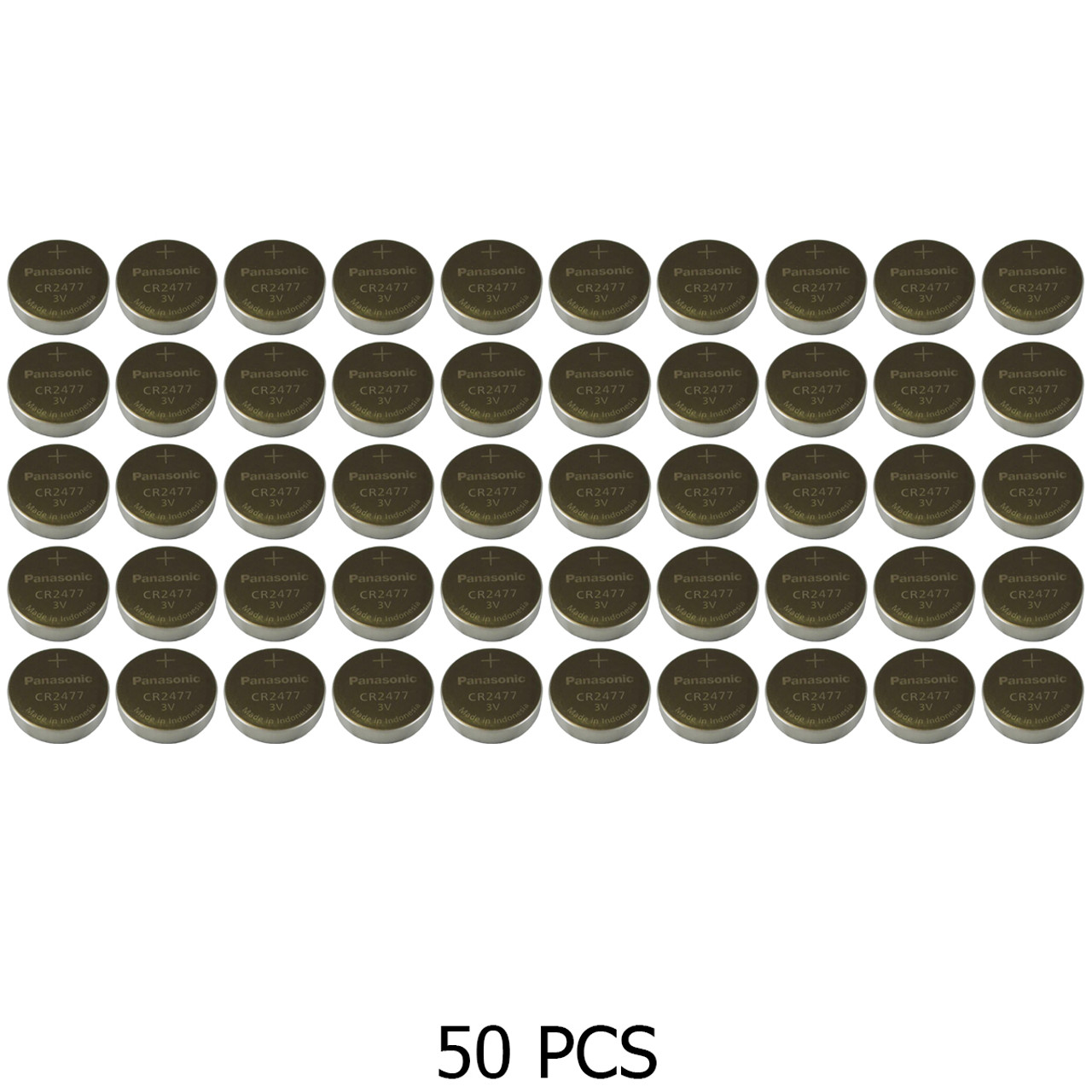 50-Pack Panasonic CR2477 3 Volt Lithium Coin Cell Batteries