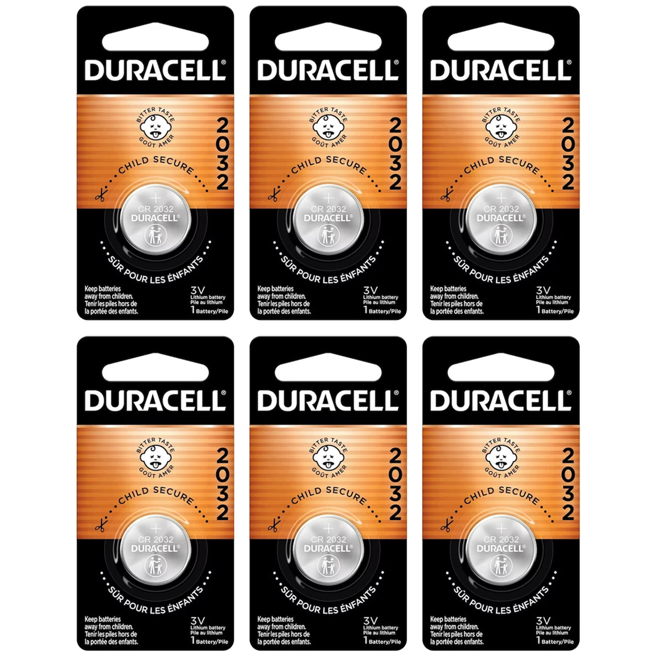 Duracell CR2032 DL2032 3V Lithium Coin Cell Battery. 2 Pack