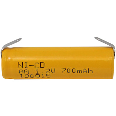 Power Portable AA NiCd Battery with Tabs 700mAh side view