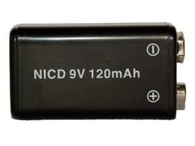 Power Portable 9 Volt NiCd rechargeable battery model PP9V120 front view