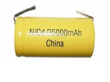 Power Portable D NiCd Battery with Tabs 5000mAh front view