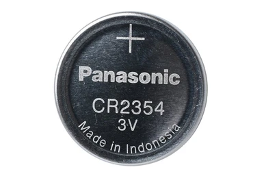CR2354 Panasonic 3V lithium coin cell battery front view