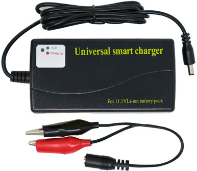 Power Portable 11.1V battery pack smart charger with adapter clips