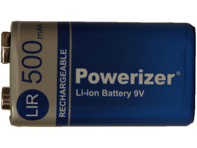 Powerizer 9 Volt Lithium Ion Battery 500mAh front view