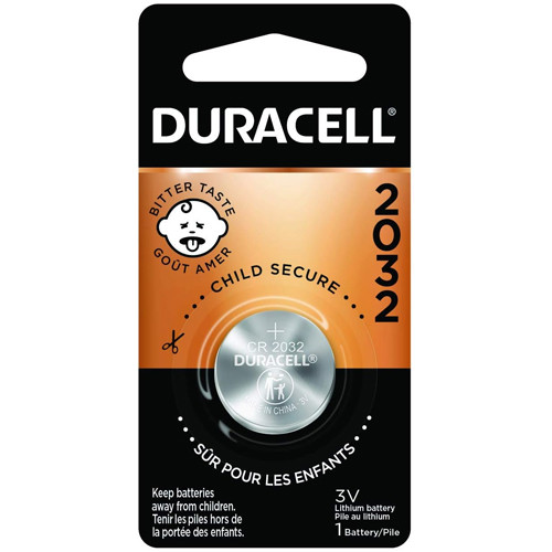 DL2032 Duracell 3 Volt Lithium Coin Cell Battery (On a Card)