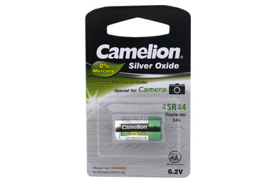Camelion 4SR44 6 Volt Silver Oxide Battery front view