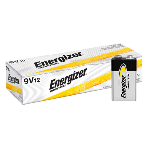 Side angle showing packaging of 12-pack Energizer EN22 batteries