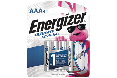 Energizer Ultimate Lithium AAA L92 batteries 4-pack front packaging
