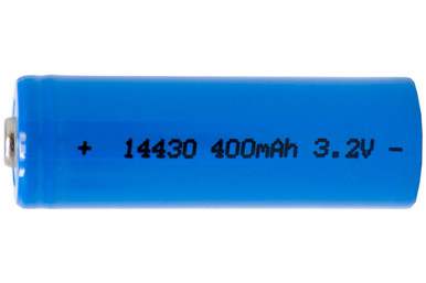 Power Portable 3.2V 14430 LiFePO4 400mAh battery front view