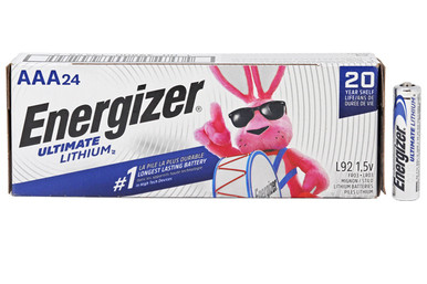 24-pack Energizer Ultimate Lithium AAA L92 batteries in retail packaging