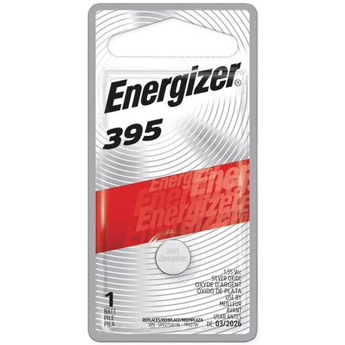 Energizer 395 SR927SW Silver Oxide Button Battery on retail card