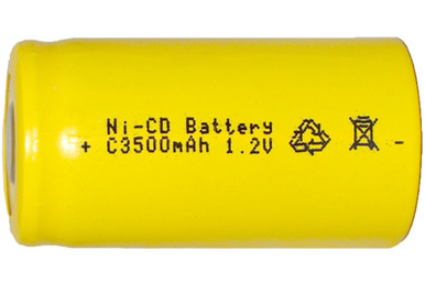 Power Portable C NiCd 3500mAh flat top rechargeable battery