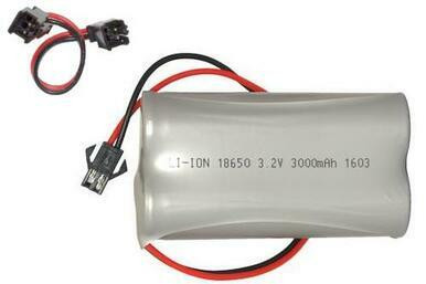 3.2V 3000 mAh LiFePO4 replacement battery pack with male adapter