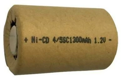 Power Portable 4/5 Sub C 1300 mAh NiCd flat top battery paper wrapped