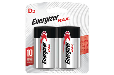 Energizer MAX E95BP-2 D Alkaline Batteries 2 pack on card