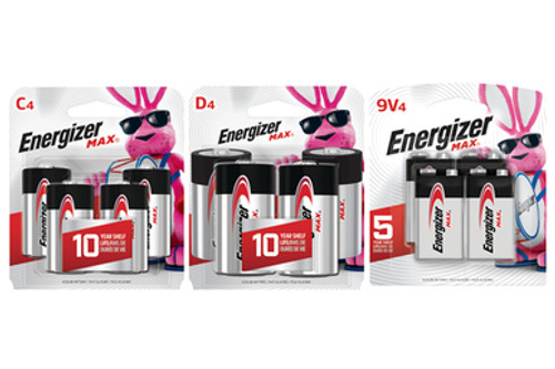 4 C + 4 D + 4  9 Volt Energizer MAX Alkaline Battery Combo (On Cards)