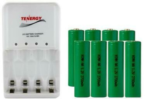 4 Bay AA / AAA LED Smart Charger + 8 AA NiMH Batteries (2700 mAh)