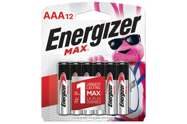 AAA Energizer MAX E92BP12 12-pack alkaline batteries on card