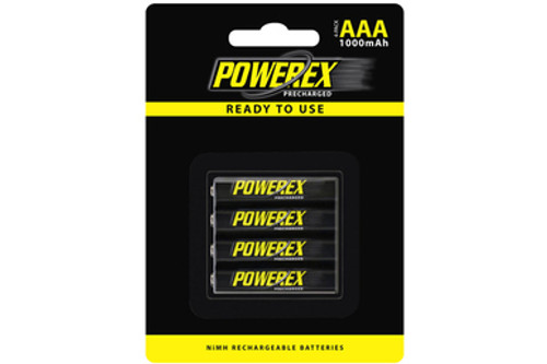 AAA NiMH Powerex PRO 1000 mAh Rechargeable Batteries (4 Card)
