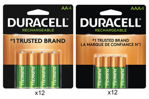 48 AA (2500 mAh) + 48 AAA (900 mAh) Duracell Rechargeable Battery Combo