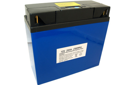 12V 25Ah (300Wh) LiFePO4 Battery with LED Indicator (Replaces SLA 12V 20Ah)