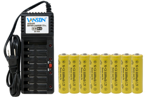 V-868 8 Bay AA & AAA Charger + 8 AA NiCd Batteries (800 mAh)